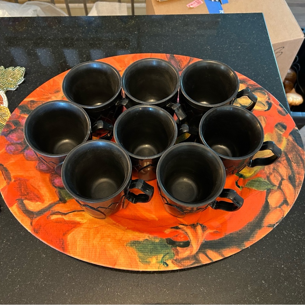 Black Ceramic Mug Set